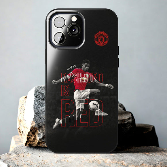 Manchester United Marcus Rashford Is Red Tough Phone Case for iPhone 15 14 13 12 Series