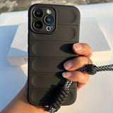 3D Stripe Pattern Matte Silicone Soft Case For iPhone 15 14 13 12 Series