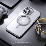 Luxury Magnetic Stand 360° Rotation Ring Holder Transparent Matte Case For iPhone 16 15 14 Series