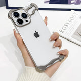 2024 Luxury Titanium Irregular Case With Lens Protector For iPhone 15 14 13 Series