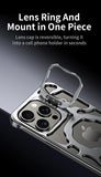 2024 Luxury Heat Dissipation Metal Magnetic Lens Ring Stand Frameless Phone Case for iPhone 15 14 13 Series