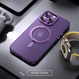 Luxury Magnetic Stand 360° Rotation Ring Holder Transparent Matte Case For iPhone 16 15 14 Series