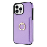 2024 Brand New Design Card Slots with Ring Holder Litchi Leather Case For iPhone 15 14 13 12 Series