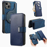 2024 Zipper Cards Solt Wallet Leather 2 in 1 Wireless Charging Case For iPhone 15 14 13 12 Series