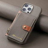 New Zipper Leather Wallet with Card Holder Phone Case for iPhone 15 14 13 Series