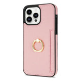 2024 Brand New Design Card Slots with Ring Holder Litchi Leather Case For iPhone 15 14 13 12 Series