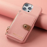 New Zipper Leather Wallet with Card Holder Phone Case for iPhone 15 14 13 Series