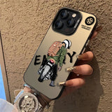 Trendy Motorcycle Frosted Colored Anti-drop Phone Case for iPhone 15 Series