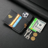 New Zipper Leather Wallet with Card Holder Phone Case for iPhone 15 14 13 Series