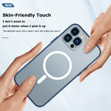 Frosted Magnetic Silicone Case with Metal Camera Protection for iPhone 13 12 11 Series