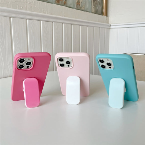 Push Pull Bracket Stand Candy Color Case for iPhone 12 11 Series
