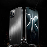 Stainless Frame Brushed Acrylic Shockproof Armor Case For iPhone 13 12 Series