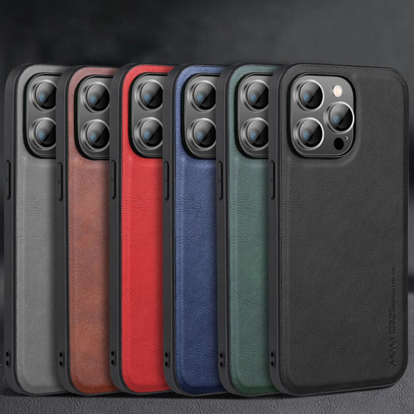 Retro Leather Soft Silicone Case for iPhone 14 series