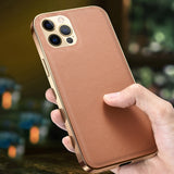 Luxury Shockproof Protection Soft Plating Leather Phone Case For iPhone 12 11 Series