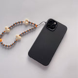 Soft Silicone Phone Case with Bohemian Acrylic Colorful Beaded Love Heart Lanyard For Iphone 12 11 XS Series