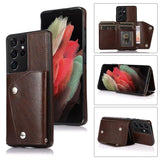 Retro Leather Wallet Card Stand Back Case for Samsung Galaxy S21 S20 Note 20 Series