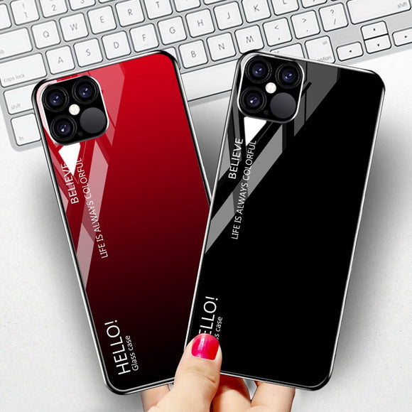 Luxury Star Space Tempered Glass Case For iPhone 11 & 12 Series