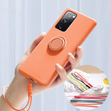 Thin Soft Liquid Silicone Ring Holder Case For Samsung S21 S20 Note 20 Series