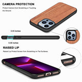 100% Wood Bamboo Walnut Shockproof Case for iPhone 13 12 11 Series