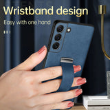 Luxury Leather Metal Ring Case for Samsung Galaxy S22 series