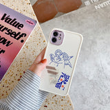 Cute Angel Art Fashion Cupid Plating Hole Soft Silicone Phone Case For iPhone 12 11 Series