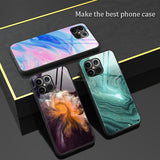 Luxury Marble Tempered Glass Hard Back Cover Case For iPhone 12 Series