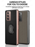 Original Carbon Fiber Texture With Holder Leather Back Cover for Samsung Galaxy Z Fold 2