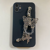 Butterfly Wrist Chain Case for iPhone 13 12 11 Series