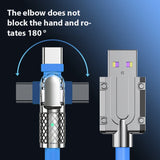 120W Super Fast Charging Type C to Type C  & USB to Type C 180° Degree Machinist Data Cable