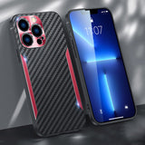 Luxury Carbon Fiber Ultra Thin Soft Silicone Frame Shockproof Case For iPhone 13 12 11 series