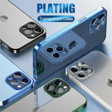 Square Frame Plating Shockproof Silicone Case For iPhone 13 12 11 Series