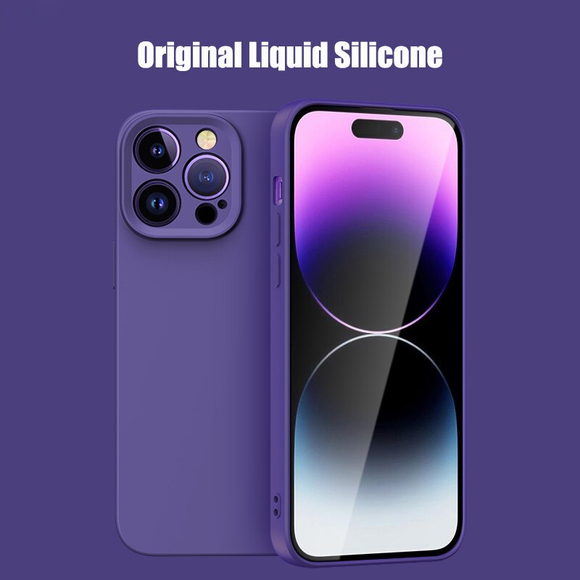 Original Liquid Silicone Soft Shockproof Case For iPhone 14 13 12 Series