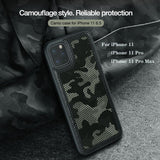 Camouflage Pattern Cloth Anti-Water Splashing Back Case For iPhone 11 Pro Max