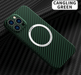 Carbon Fiber Texture Magsafe Magnetic Wireless Charging Case for iPhone 14 series