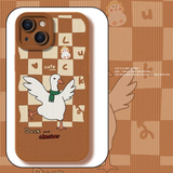 Cute Duck Color Square Block Pastel Case For iPhone 14 13 12 series