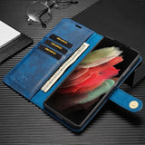Luxury Genuine Leather Card Wallet Flip TPU Magnet Case For Samsung Galaxy S21 Series