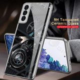 Luxury Plating Glass Soft Edge Camera Protection Case For Samsung Galaxy S21 Plus Ultra 5G