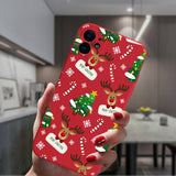 Cute Cartoon Merry Christmas Santa Claus Red Silicone Phone Case For iPhone 13 12 11 Series