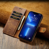 2 in 1 Detachable Leather Wallet Case for iPhone 13 12 11 Pro Max Mini