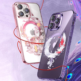 Electroplating Frame Dragon Phoenix Magsafe Wireless Charger Case For iPhone 14 series