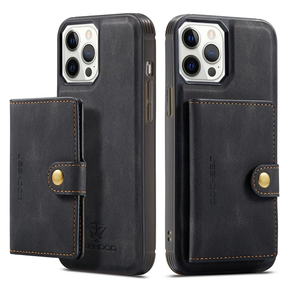 2 In 1 Magnetic Wallet Luxury Leather Phone Case for IPhone 13 Series