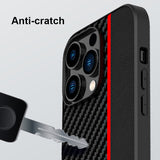 Carbon Fiber Texture PU Leather Soft Full Case for iPhone 13 12 11 Pro Max Mini