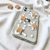 The New Lovely Cookies Milk Stars Little Bear Phone Case for iPhone 12 11 XS Series