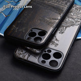 3D Engrave Natural Sandalwood Case for iPhone 13 12 11 Series