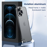 Luxury Metal Frame Lens Protector Aluminum Matte Case For iPhone 13 12 Series