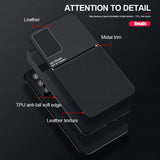 Leather Texture Car Magnetic Holder Slim Matte Silicon Shockproof Cover for Samsung Galaxy S21 Ultra Plus