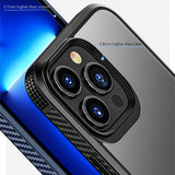 Carbon Fiber Border Matte Transparent Airbag Shockproof Cover for iPhone 13 Series