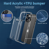 Luxury Transparent Card Slot Holder Wallet Case for iPhone 13 12 11 Pro Max