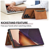 Triple Folded Matte Leather Wallet Card Slots Kickstand Flip Case for Samsung S22 S21 S20 Ultra Plus