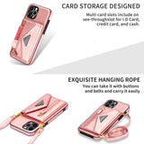 Zipper Wallet Card Holder Lanyard Strap Crossbody Leather Case for iPhone 13 12 11 Pro Max Mini